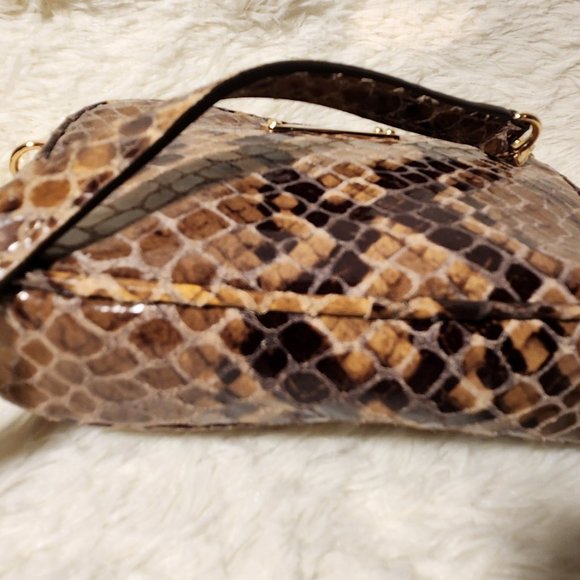 Nwt  Michael Kors Snakeskin Crossbody Bag Purse m - Picture 14 of 15